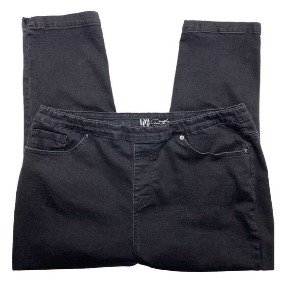 Diane Gilman DG2 Capri Jeans Womens XLT Faded Black New Classic Stretch Straight - Picture 1 of 10